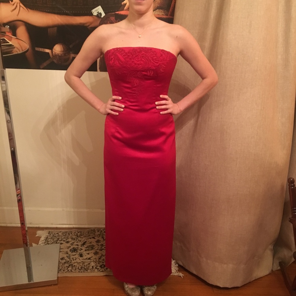 Red Strapless Dress